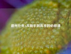 德州扑克A从新手到高手的必修课