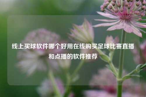 线上买球软件哪个好用在线购买足球比赛直播和点播的软件推荐