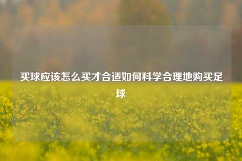 买球应该怎么买才合适如何科学合理地购买足球