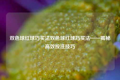 双色球红球巧买法双色球红球巧买法——揭秘高效投注技巧