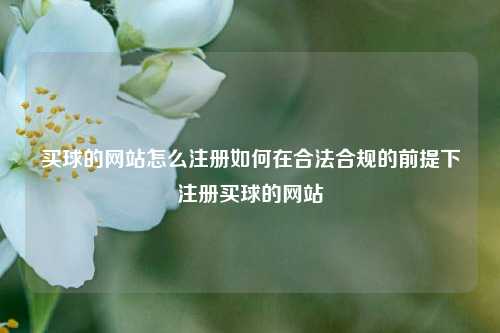 买球的网站怎么注册如何在合法合规的前提下注册买球的网站